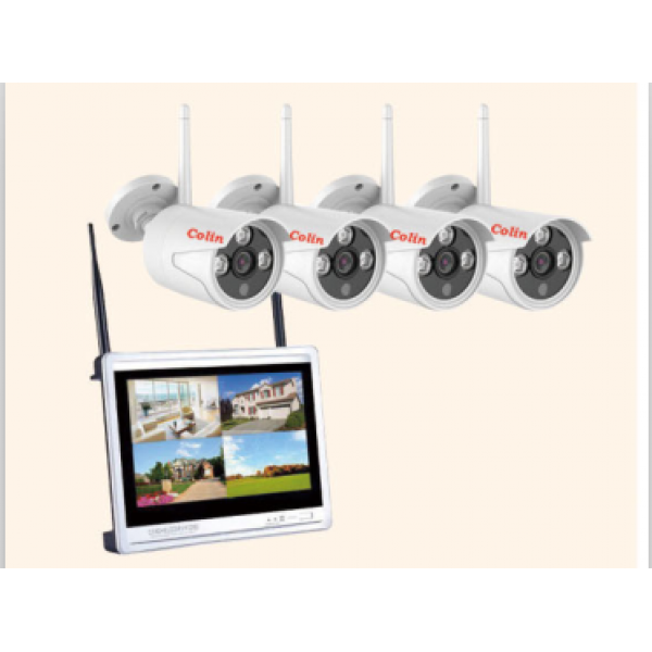 2MP 4 Wi-Fi IP kamerų komplektas su 12.5" ekranu